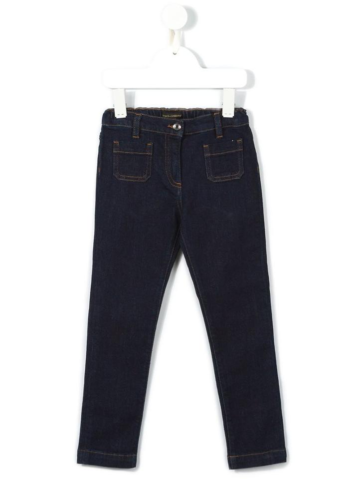 Dolce & Gabbana Kids Patch Pocket Jeans, Girl's, Size: 12 Yrs, Blue