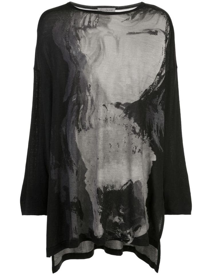 Yohji Yamamoto Dog And Woman T-shirt - Black