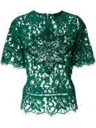 John Richmond Scalloped Lace Top - Green