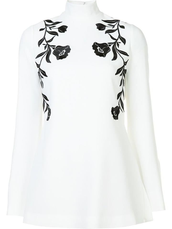 Cinq A Sept Floral Embroidered Blouse, Women's, Size: 6, White, Triacetate/polyester