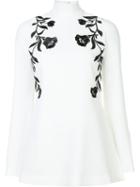 Cinq A Sept Floral Embroidered Blouse, Women's, Size: 6, White, Triacetate/polyester