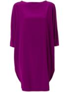 Gianluca Capannolo Boat Neck Flared Dress - Pink & Purple
