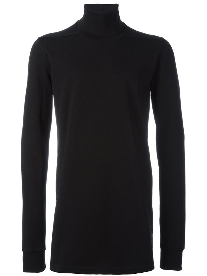 Rick Owens Roll Neck Sweatshirt, Men's, Size: Xl, Black, Cotton