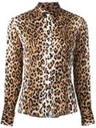 Carolina Herrera Cheetah Print Blouse, Women's, Size: 16, Brown, Silk/spandex/elastane