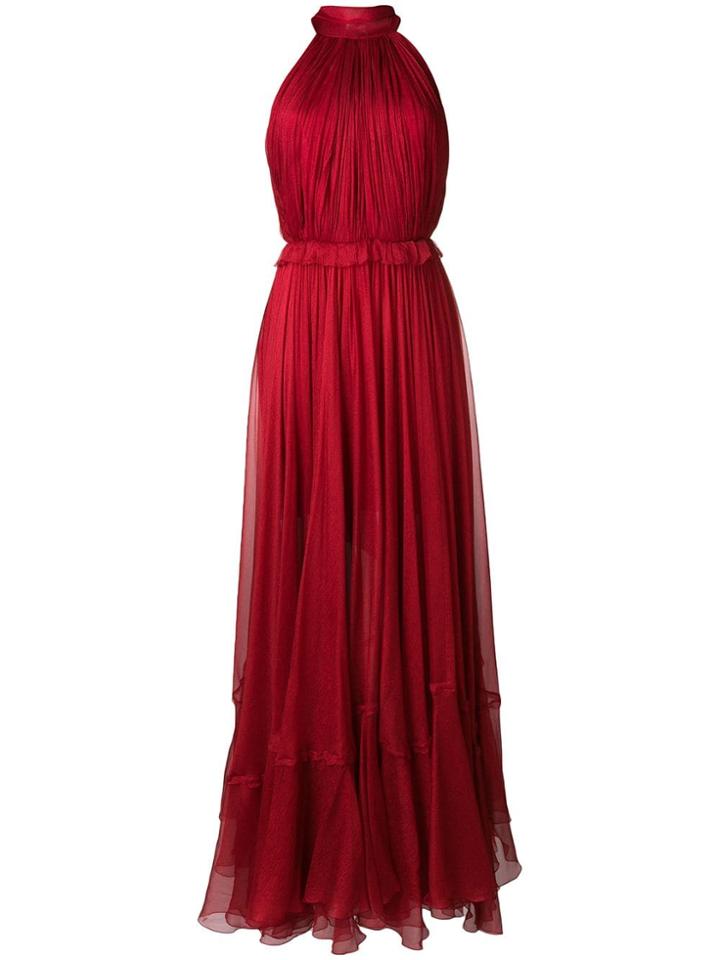 Maria Lucia Hohan Long Bow Neck Dress - Red