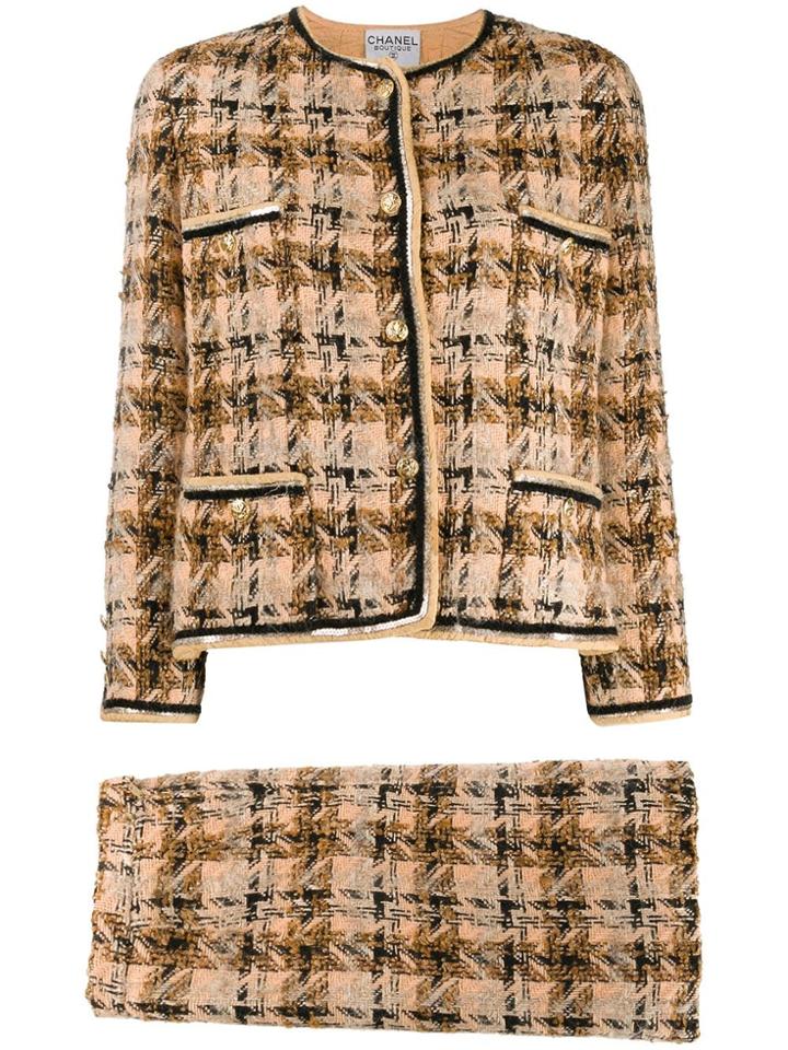 Chanel Pre-owned 1990s Tweed Skirt Suit - Neutrals