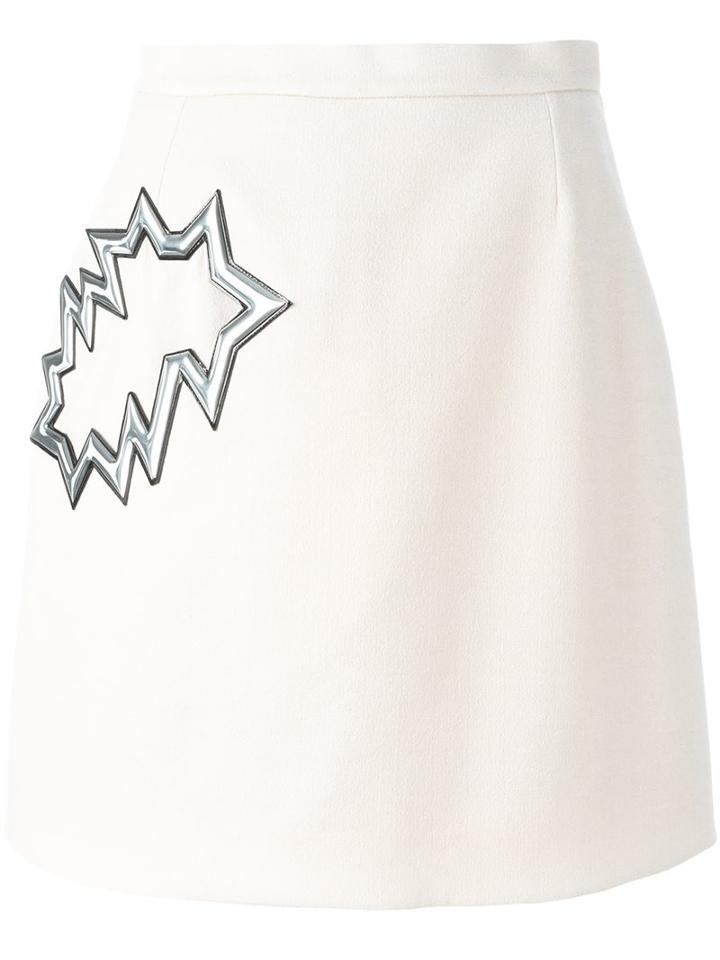 Christopher Kane Smash Pocket Skirt, Women's, Size: 42, Nude/neutrals, Silk/polyurethane/acetate/virgin Wool