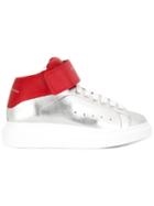 Alexander Mcqueen Extended Sole Hi-top Sneakers, Men's, Size: 41, Grey, Calf Leather/rubber