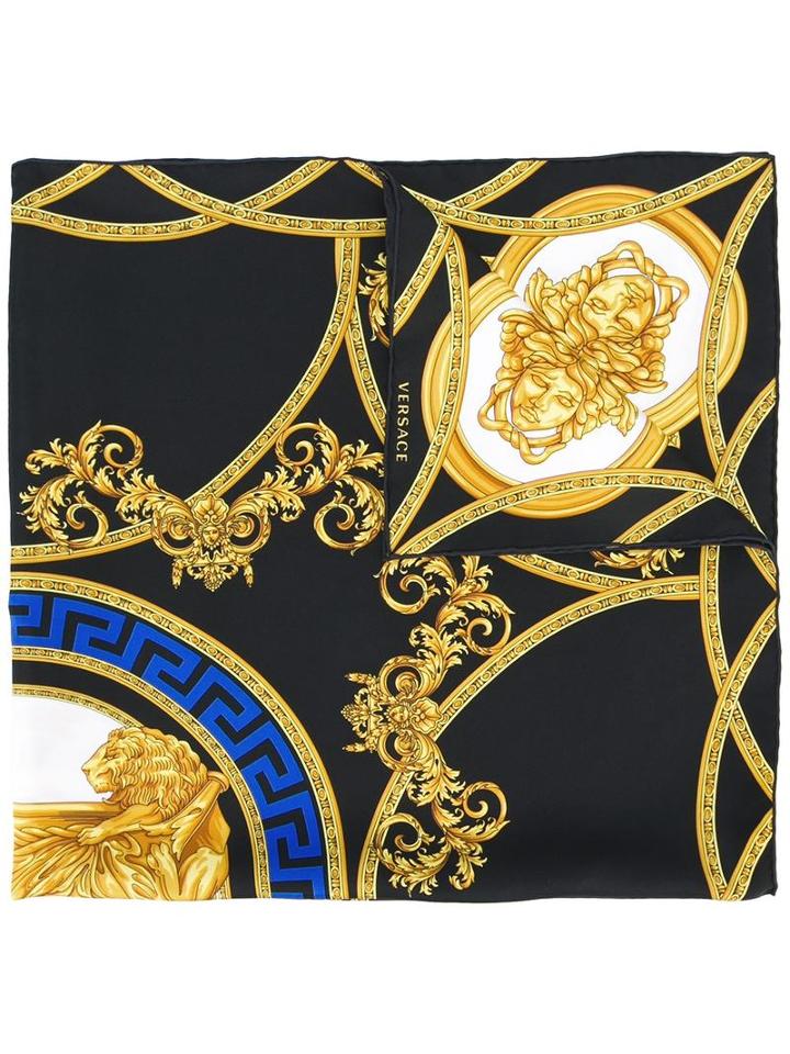 Versace La Coupe Des Dieux Scarf, Women's, Black, Silk