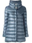 Herno Padded Short Coat, Women's, Size: 38, Blue, Feather Down/polyamide