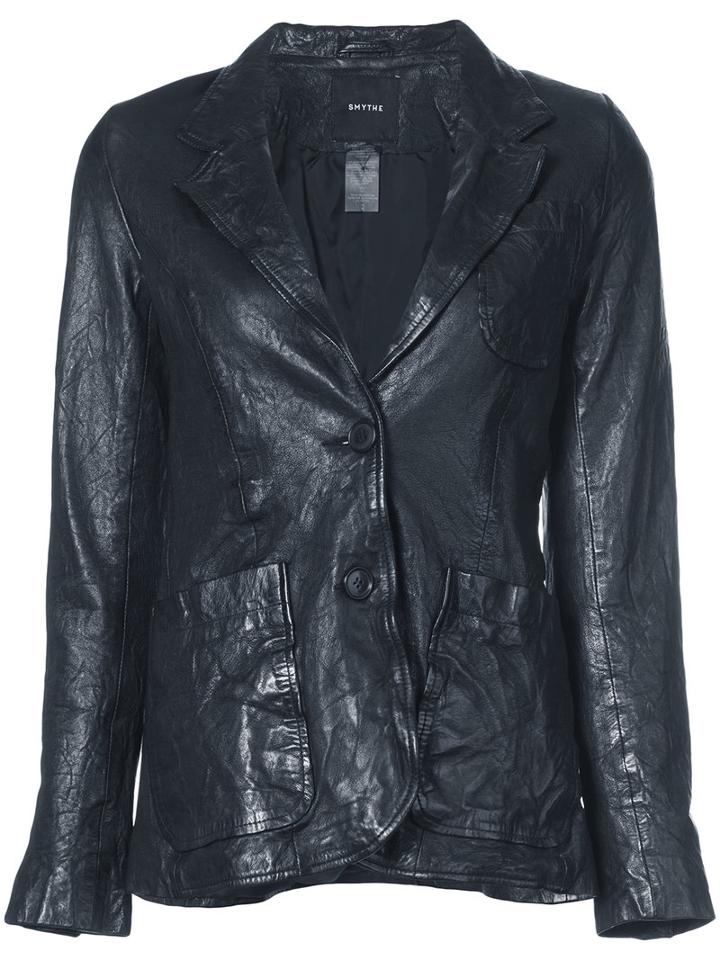 Smythe - Motard Blazer - Women - Lamb Skin/cupro - 6, Black, Lamb Skin/cupro