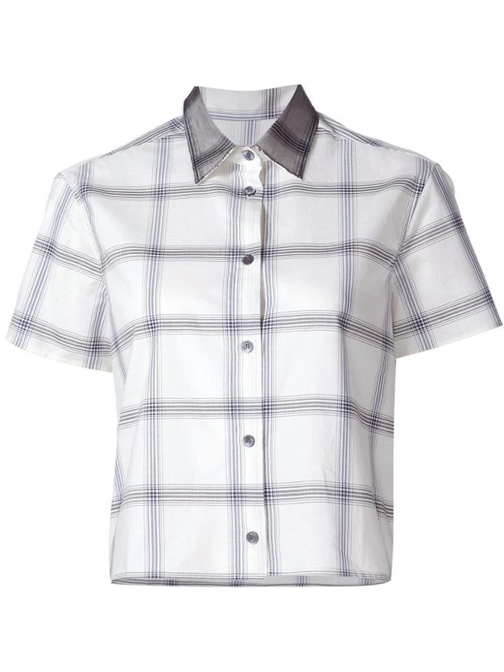 Maison Kitsuné Cropped Check Shirt - Nude & Neutrals