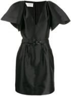 Alberta Ferretti Oversized Sleeves Short Dress - Black