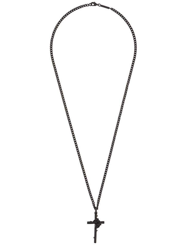 Dsquared2 Cross Pendant Necklace - Black