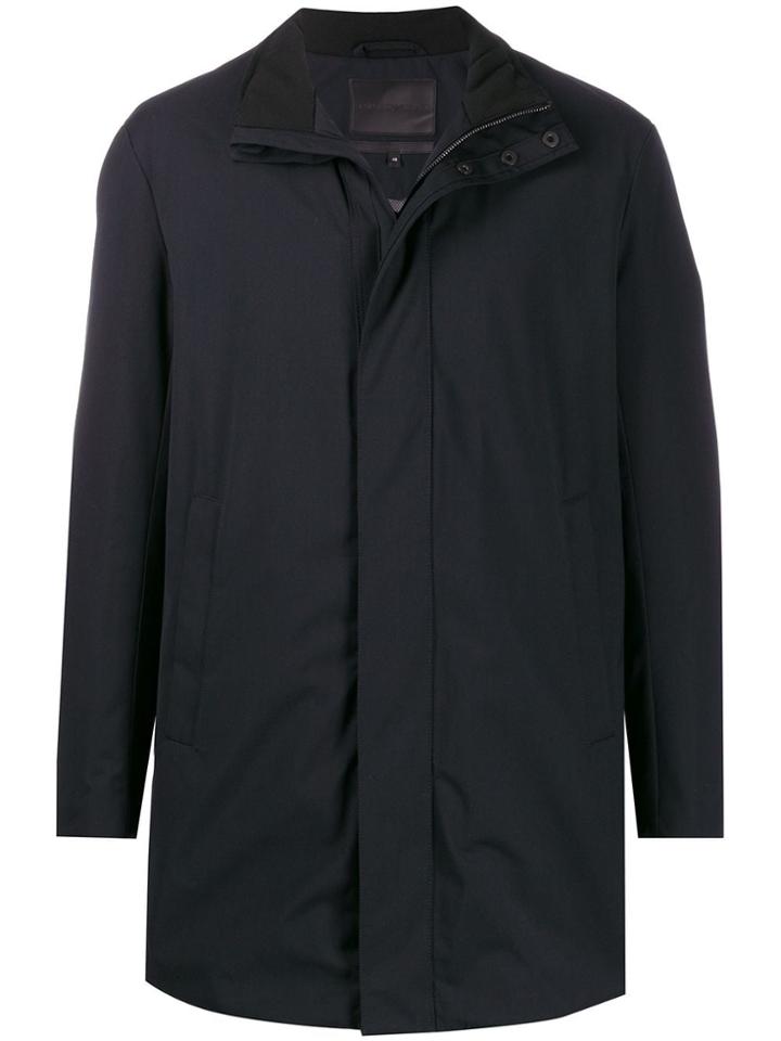 Emporio Armani Contrast Lining Coat - Blue