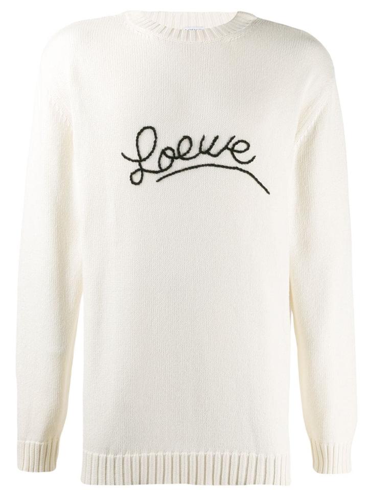Loewe Embroidered Logo Jumper - White