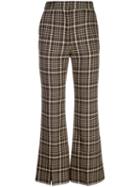 Adam Lippes Plaid Flared Trousers - Brown