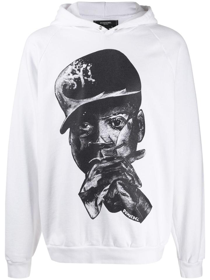 Domrebel Graphic Print Hoodie - White