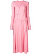 Nina Ricci - Buttoned Gathered Dress - Women - Viscose - 36, Pink/purple, Viscose
