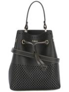 Furla Perforated Decoration Bucket Bag, Women's, Brown, Leather