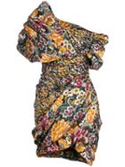 Oscar De La Renta Floral Brocade Dress - Multicolour