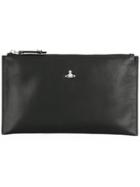 Vivienne Westwood Logo Zipped Clutch - Black