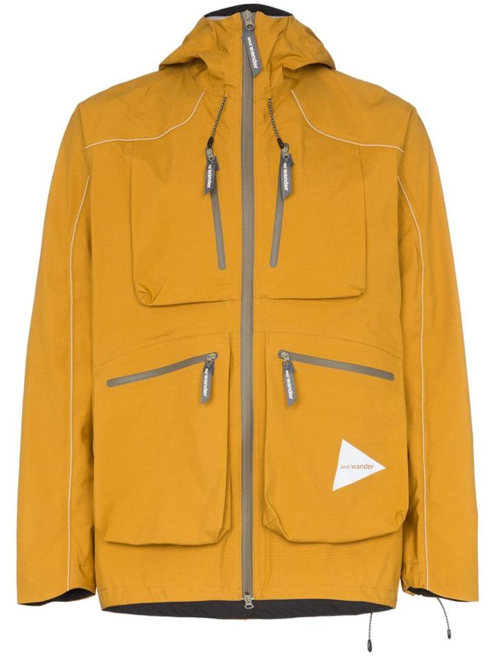 And Wander Zipped Pocket Windbreaker Jacket - Yellow