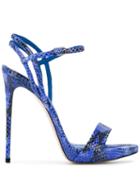 Le Silla Embossed Gwen Sandals - Blue