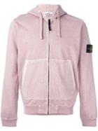 Stone Island Arm Patch Hoodie, Men's, Size: Medium, Pink/purple, Cotton