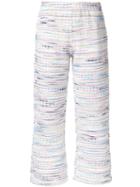 Coohem Lightweight Knit Cropped Trousers, Women's, Size: 38, White, Cotton/acrylic/nylon/paper Yarn