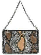 Stella Mccartney Falabella Snakeskin Effect Clutch, Women's, Brown, Artificial Leather