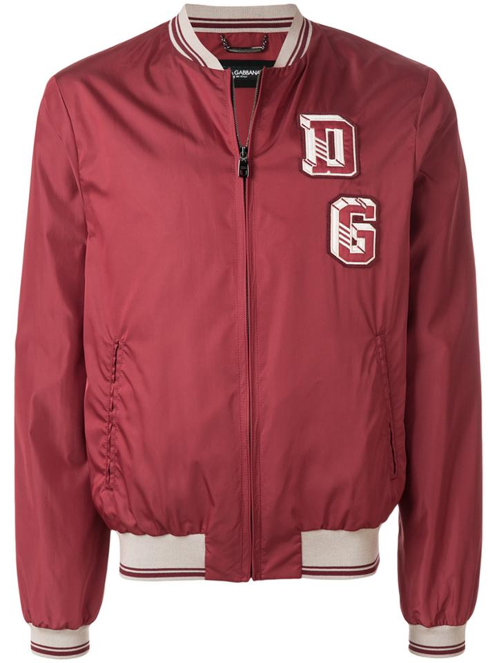 Dolce & Gabbana Dg Patch Bomber Jacket - Red