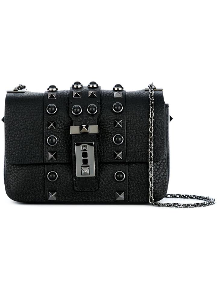 Valentino Micro 'b-rockstud Rolling' Crossbody Bag, Women's, Black