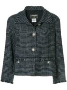 Chanel Vintage Checked Tweed Jacket - Blue