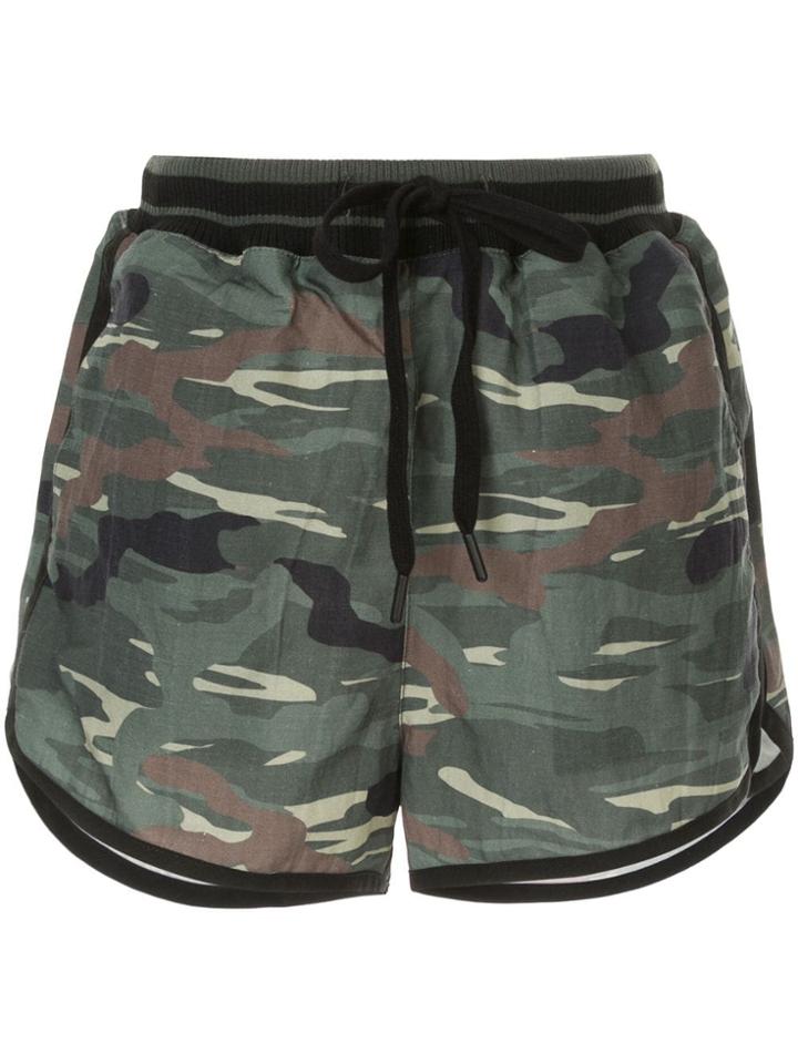 The Upside Camouflage Print Shorts - Green