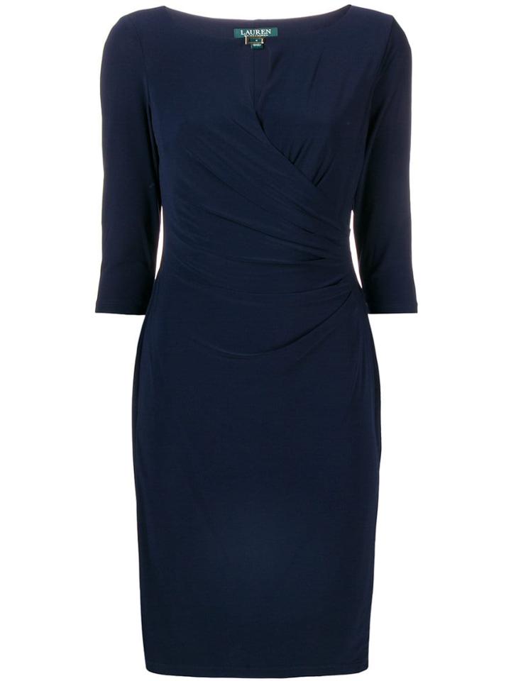 Lauren Ralph Lauren Keyhole Stretch Dress - Blue