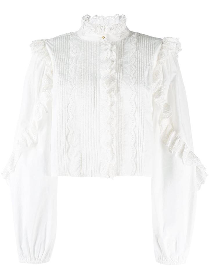 Ulla Johnson Cropped Ruffled Blouse - White