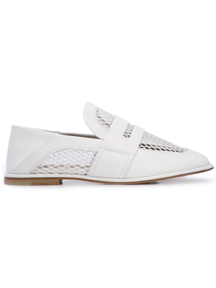 Agl Mesh Panel Loafers - White