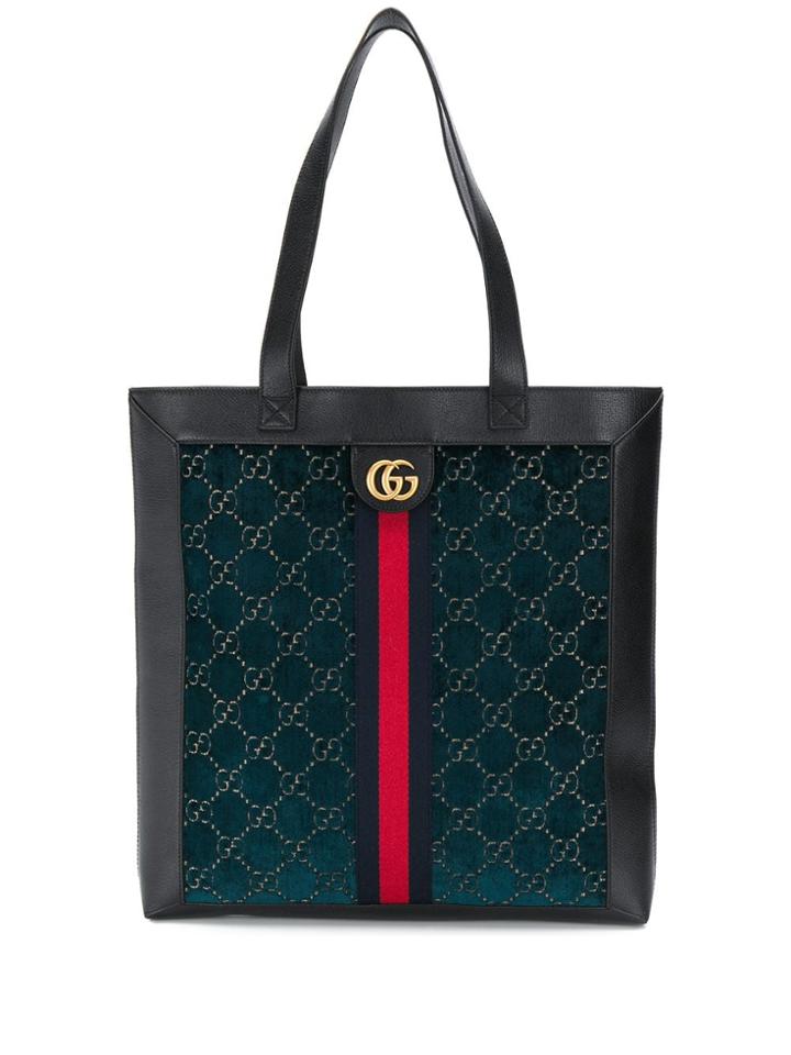 Gucci Gg Velvet Tote Bag - Green