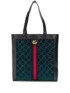 Gucci Gg Velvet Tote Bag - Green