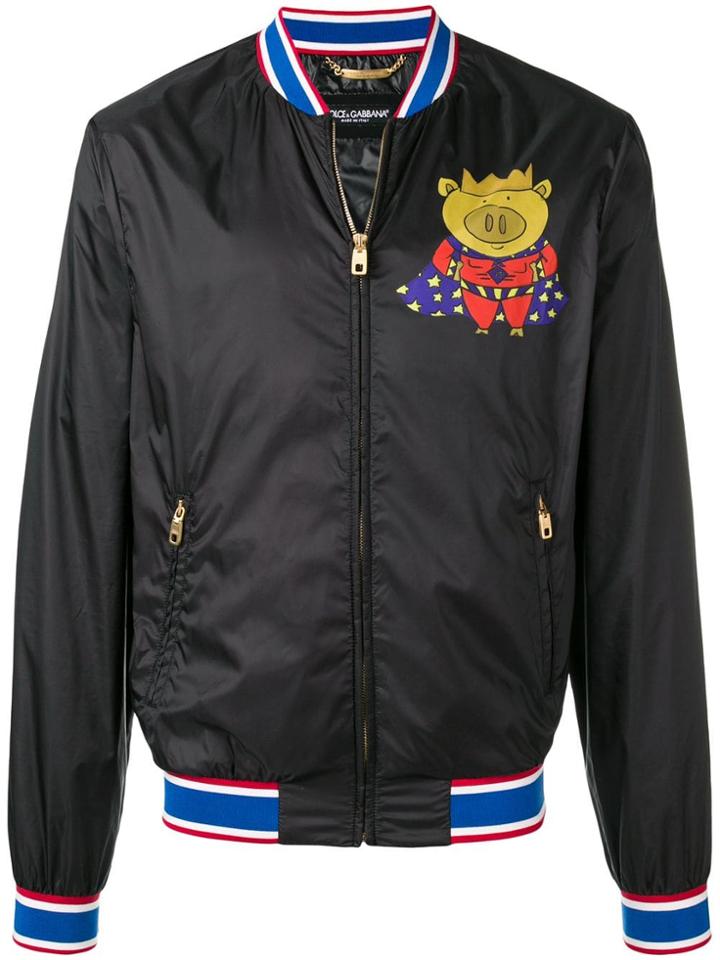 Dolce & Gabbana Super Pig Bomber Jacket - Black