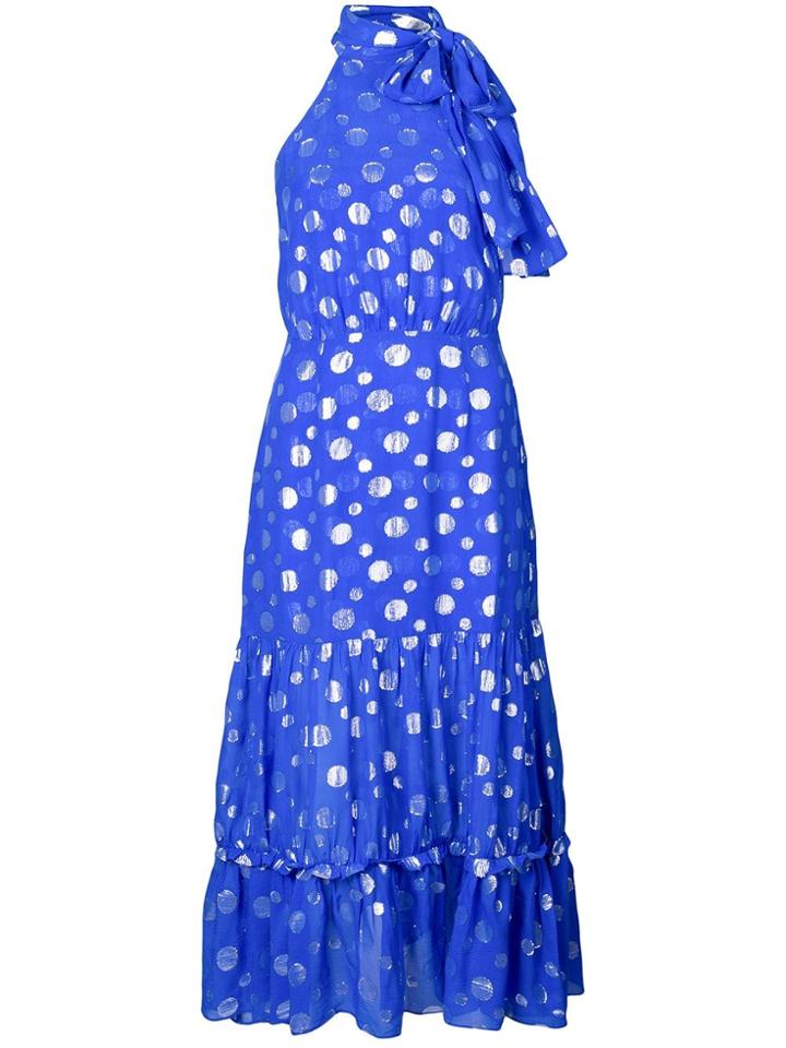 Rixo London Polka Dot Print Dress - Blue