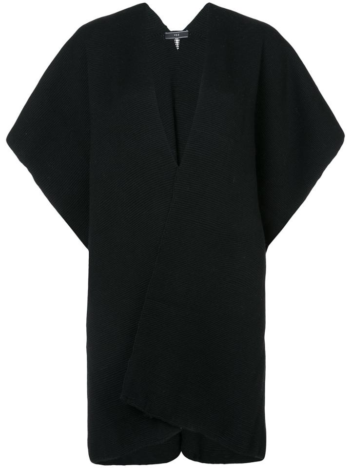 Voz Knitted Poncho - Black