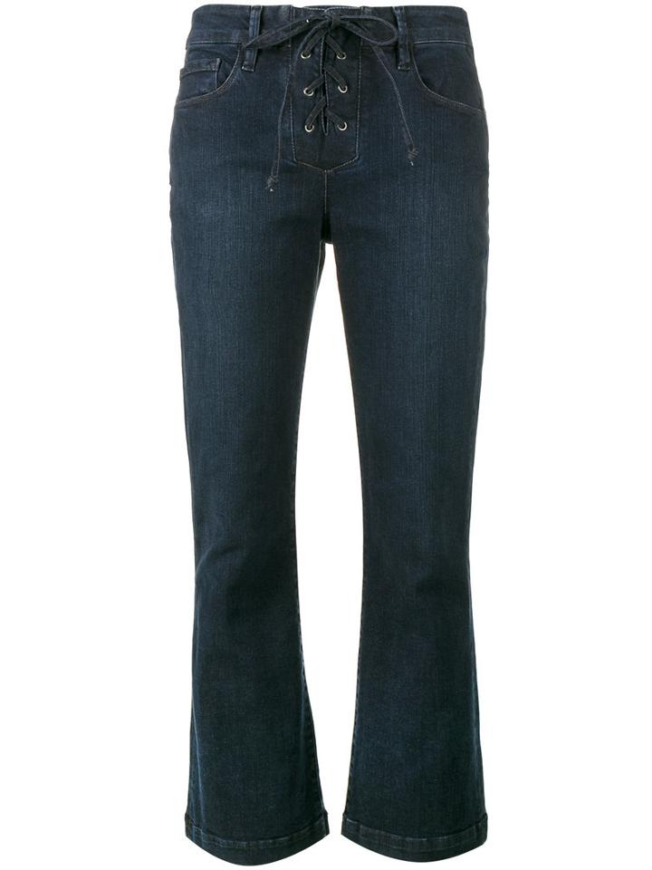 Frame Denim Le Crop Mini Boot Lace-up Jeans, Women's, Size: 27, Blue, Cotton/polyester/spandex/elastane