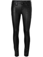 Saint Laurent Leather-look Skinny Trousers, Women's, Size: 26, Black, Cotton/polyurethane