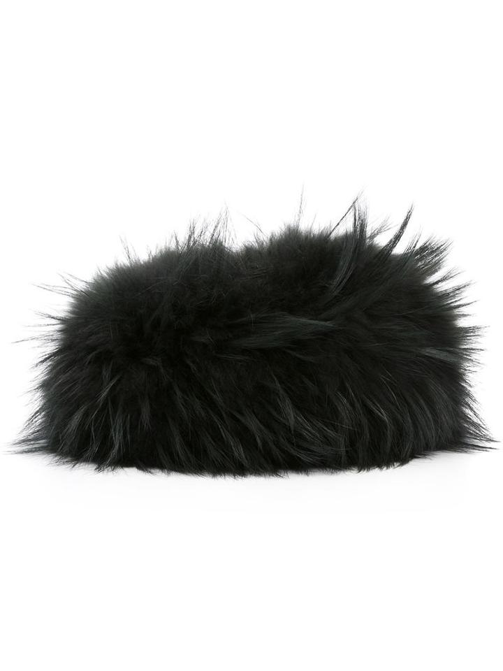 Mr & Mrs Italy Fur Hat, Women's, Size: 55, Green, Racoon Fur