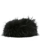 Mr & Mrs Italy Fur Hat, Women's, Size: 55, Green, Racoon Fur