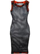 Moschino Fishnet Logo Dress