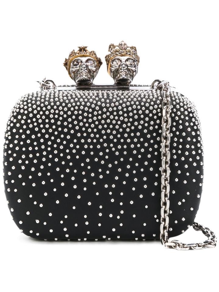 Alexander Mcqueen Mini Queen & Queen Clutch - Black