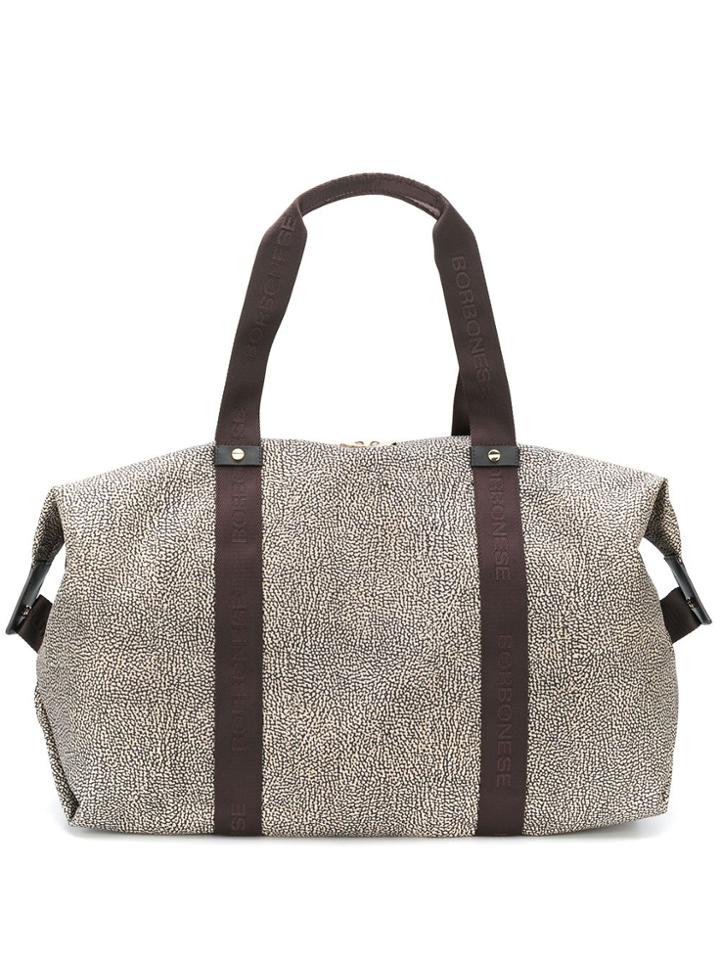 Borbonese Animal Print Travel Bag - Brown